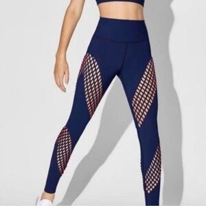 Dion Lee X Carbon38 Navy Mesh Detail Leggings